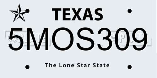 5MOS309 Texas License Plate