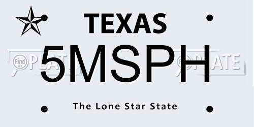 5MSPH Texas License Plate