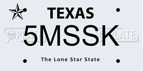5MSSK Texas License Plate