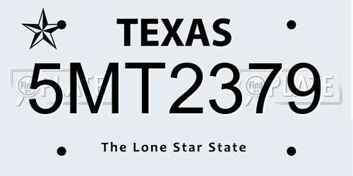 5MT2379 Texas License Plate