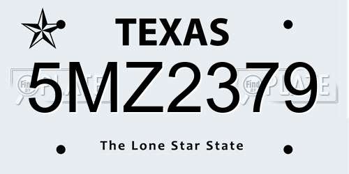 5MZ2379 Texas License Plate