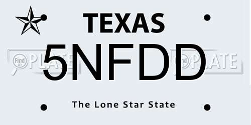 5NFDD Texas License Plate