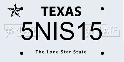 5NIS15 Texas License Plate