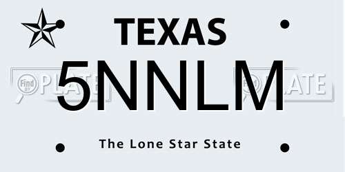 5NNLM Texas License Plate