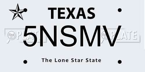 5NSMV Texas License Plate