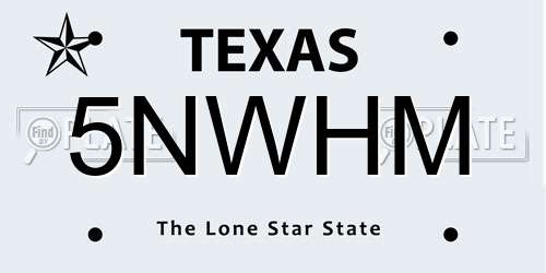 5NWHM Texas License Plate