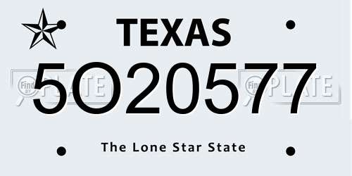 5O20577 Texas License Plate