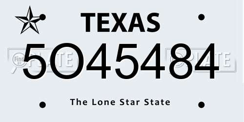 5O45484 Texas License Plate