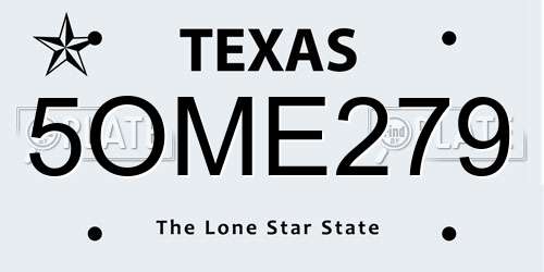 5OME279 Texas License Plate