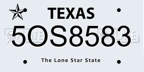 5OS8583 Texas License Plate