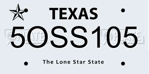 5OSS105 Texas License Plate