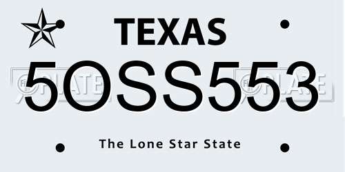5OSS553 Texas License Plate