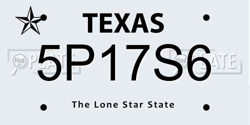 5P17S6 Texas License Plate