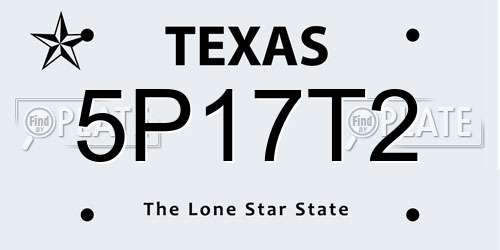 5P17T2 Texas License Plate