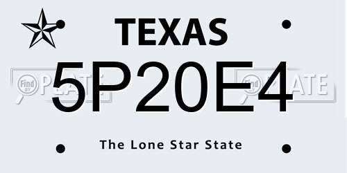 5P20E4 Texas License Plate