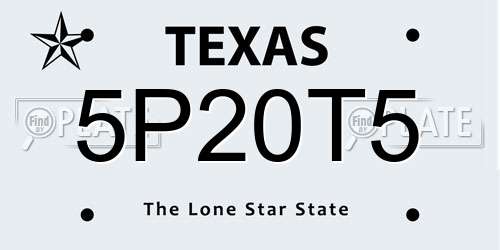 5P20T5 Texas License Plate