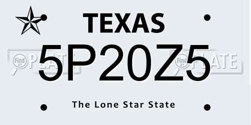 5P20Z5 Texas License Plate
