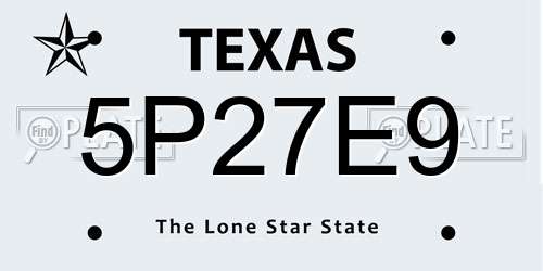 5P27E9 Texas License Plate