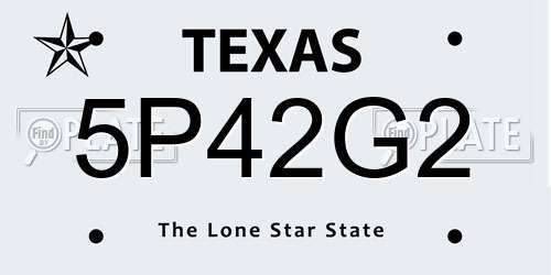 5P42G2 Texas License Plate