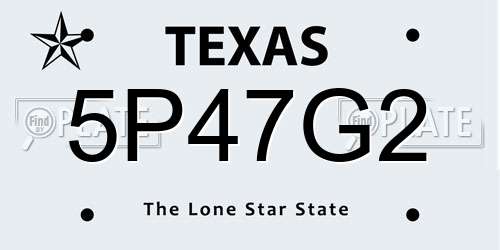 5P47G2 Texas License Plate