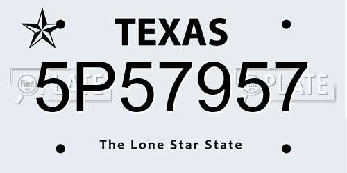 5P57957 Texas License Plate