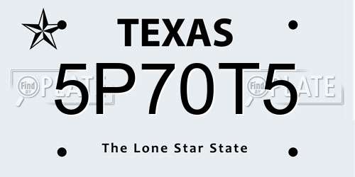 5P70T5 Texas License Plate