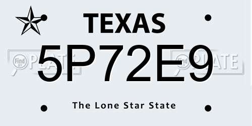 5P72E9 Texas License Plate
