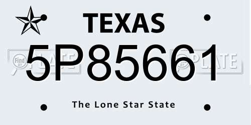 5P85661 Texas License Plate