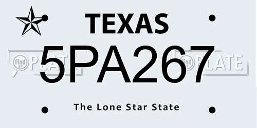 5PA267 Texas License Plate