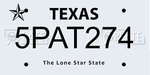 5PAT274 Texas License Plate