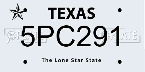 5PC291 Texas License Plate
