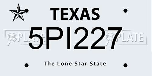5PI227 Texas License Plate