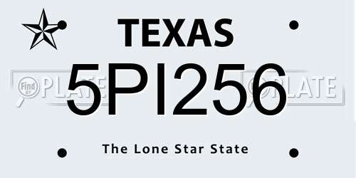 5PI256 Texas License Plate