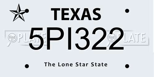 5PI322 Texas License Plate