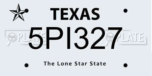 5PI327 Texas License Plate