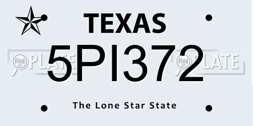 5PI372 Texas License Plate