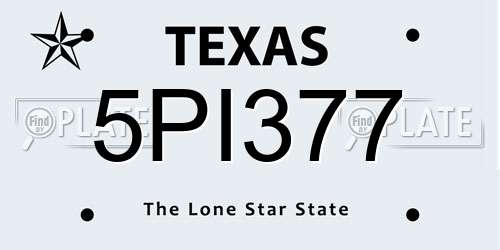 5PI377 Texas License Plate