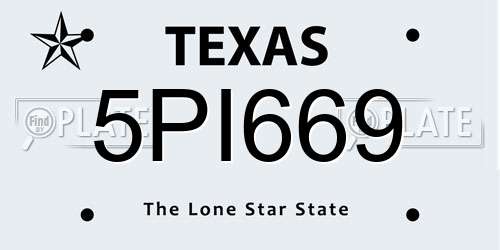 5PI669 Texas License Plate