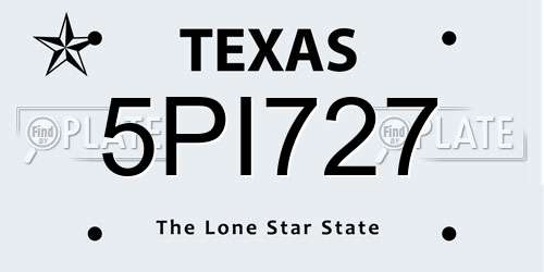 5PI727 Texas License Plate