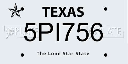 5PI756 Texas License Plate