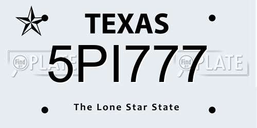 5PI777 Texas License Plate