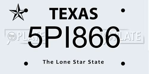 5PI866 Texas License Plate