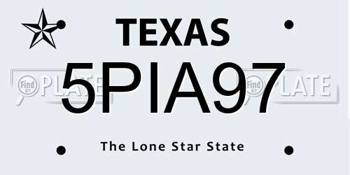 5PIA97 Texas License Plate