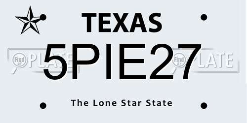 5PIE27 Texas License Plate