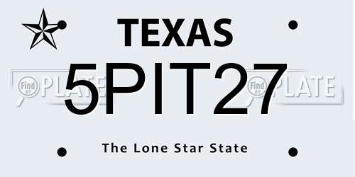 5PIT27 Texas License Plate