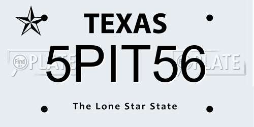 5PIT56 Texas License Plate