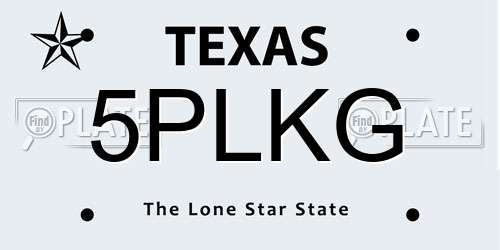 5PLKG Texas License Plate