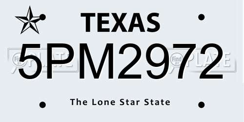 5PM2972 Texas License Plate
