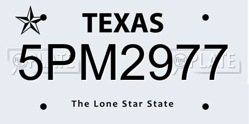 5PM2977 Texas License Plate