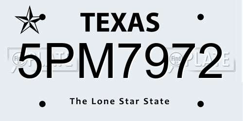 5PM7972 Texas License Plate